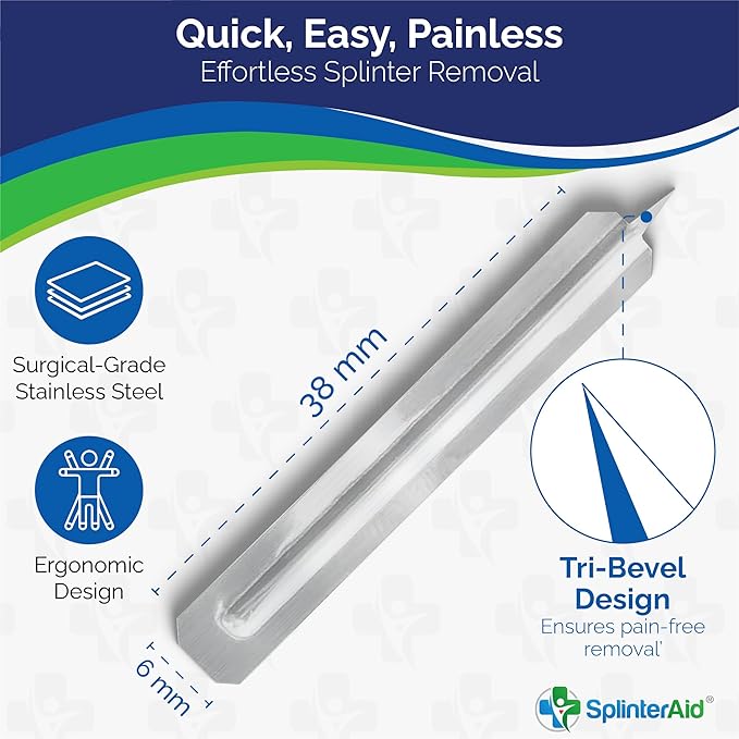Painless Splinter Removal Kit - 3 Pack | Pull Out Splinters Fast & Easy | Essential First Aid for Home, Travel, Camping, Hiking, Woodworking, DIY & Outdoor Adventures | No Tweezers Needed
