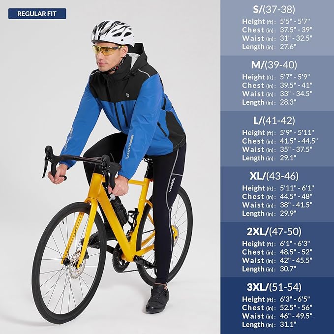 baleaf Men's Rain Jacket Waterproof Windbreaker Raincoat Running Cycling Hiking Gear Hood Lightweight Reflective Packable