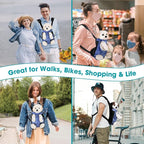 Dog Backpack Carrier, Front Pocket for Essentials, Legs Out Carrying Sling Travel Bag for Small Medium Dogs 2.5-4 Lbs, Soft Wearable Puppy Chest Carry Backpacks for Walking/Hiking/Camping/Traveling