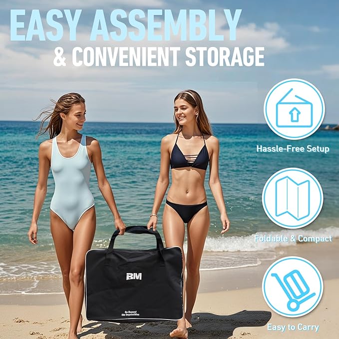 Inflatable Floating Dock – Swim Platform, Floating Deck Raft Mat for Lake, Pool, Beach, Ocean – Non-Slip Surface – BM Fundeck