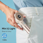 AMACOOL Mini Handheld Turbo Fan, 17Hrs Runtime, 4 Speeds, Cool Metal Body, Rechargeable Personal Hand Fan, Travel Essentials, Portable Pocket Fans for Girl Woman Man Makeup Camping-Beige