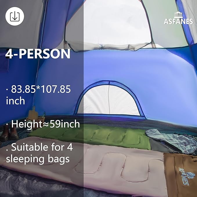 2-12 Person Tents for Camping Waterproof, Backpack Double Layer Tents, Perfect Picnics, Fishing and Backyard Camping