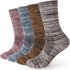 EnerWear 4 Pack Women's Merino Wool Outdoor Hiking Trail Crew Sock