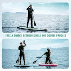 11'6"x35" Extra Wide Stand Up Paddle Board Inflatable for All Levels, 430LBS Capacity SUP Paddleboard with Complete Accessories, Double Acton Pump, Blow Up Paddle Board for Family