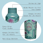 Corkcicle Disney Princess Jasmine Insulated Canteen Travel Water Bottle, Triple Insulated Stainless Steel, Keeps Beverages Cold for 25 Hours or Warm for 12 Hours, 20oz