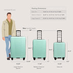 U.S. Traveler Boren Expandable Hardside Rugged Travel Luggage with 8 Spinner Wheels, Mint, Checked-Medium 26-Inch