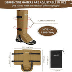 CAMULAND Snake Gaiters for Men & Women, Durable Waterproof Snake Guards for Lower Leg Protection