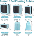 8 Set/6 Set/4 Set Compression Packing Cubes for Travel, Lightweight Vacation Travel Essentials, Travel Accessories for Suitcase Organizer Bags Set, Durable Luggage Organizer