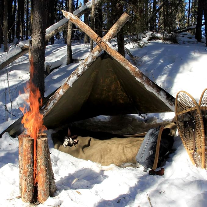 AquaQuest Defender Tarp – Heavy-Duty Waterproof (20,000 mm) Seam-Taped Rain Fly for Camping, Bushcraft & Survival