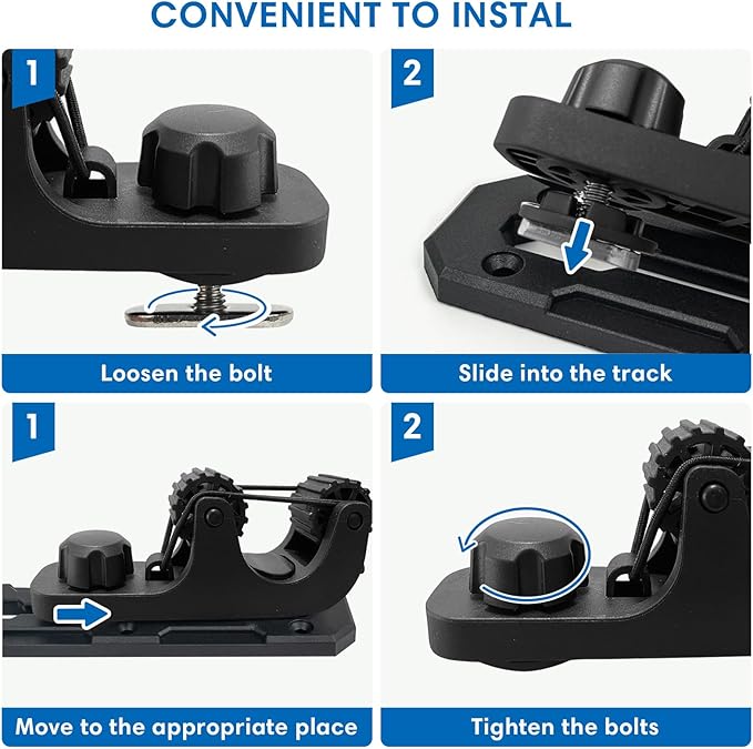 Kayak Paddle Holder, Kayak Fishing Net Holder, Kayak Accessories、Kayak Fishing Poles Holder, Kayak Track Mount Accessories for Fishing Kayak, CanoePaddle Board(2PCS)