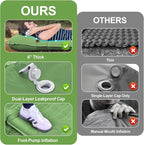 Double Sleeping Pad Camping, 6" Extra Thick Camping Pad with Pillow Built-in Foot Pump Waterproof Inflatable Sleeping Mats for Camping, Backpacking, Hiking,Traveling Tent