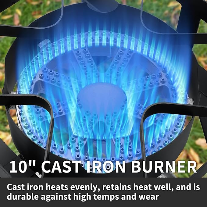 SKOK 200,000 BTUs High Pressure Single Burner Propane Camping Stove - Portable Outdoor Stove for Outdoor Cooking, Backyard, Picnic