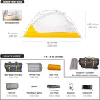 Wander Hawk 2-Person Backpacking Tent, Lightweight 2 Person Tent for Bikepacking Backpacking Camping & Hiking
