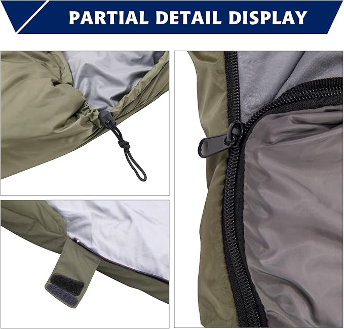 Sleeping Bag for Adults & Kids,Waterproof Lightweight Backpacking Sleeping Bags, Envelope Hooded 3 Season for Camping Hiking Outdoor Travel