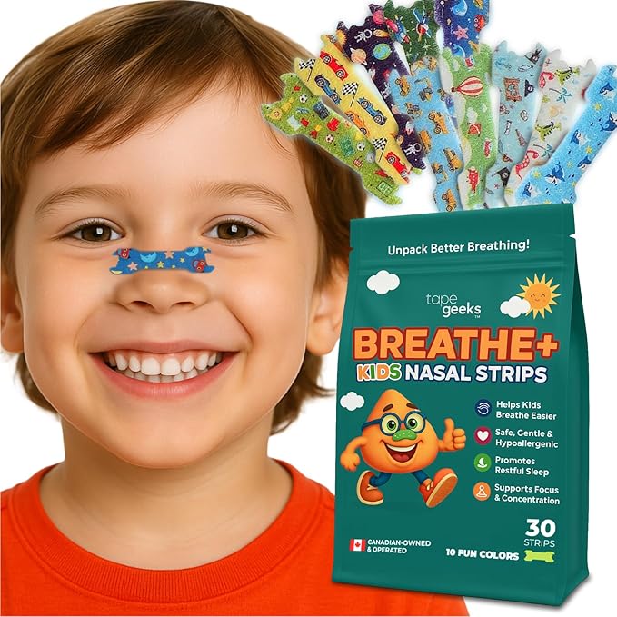 TapeGeeks Nasal Strips for Kids Nose Strips for Breathing Nasal Strip for Reducing Snoring Boys and Girls, Mix Colors