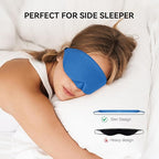 Mavogel Cotton Sleep Mask - Breathable Light Blocking Sleep Eye Mask, Soft Comfortable Night Sleeping Mask for Men Women, Eye Cover for Travel/Shift Work/Nap, Includes Travel Pouch (Cobalt Blue)