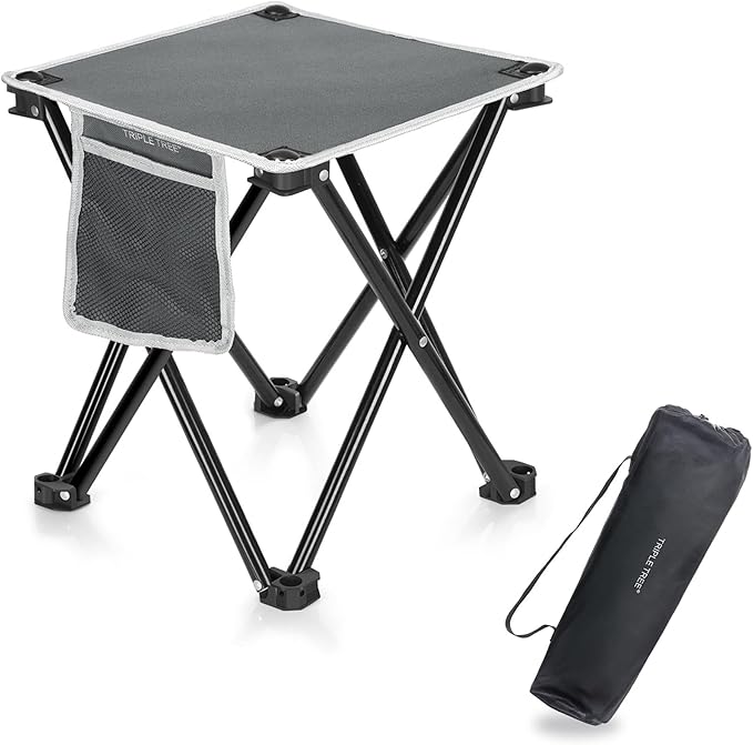 TRIPLE TREE 1 Pack Camping Stool, Portable Folding Stool with Carry Bag,400 LBS Capacity, Suitable for Outdoor Walking Hiking Fishing