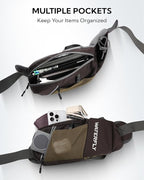 WATERFLY Fanny Pack Waist Bag: Hiking Water Bottle Holder with Strap Waist Pack for Women Men Hydration Hip Packs for Running Walking Traveling-Coffee Brown