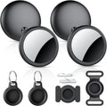 Air Tracker Tags-4 Pack, 2025 New [Apple MFi Certified], Bluetooth Tracker Work with Apple Find My (iOS Only), Replaceable Battery Last 2 Years,Item Finder for Luggage/Key/Suitcase,with Diverse Holder