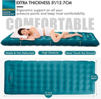 MEETPEAK Extra Thick 5 inch Inflatable Sleeping Pad for Camping, Ultralight Compact Sleeping Mat Built-in Foot Pump for Hiking Backpacking Traveling, Portable Camping Air Mattress