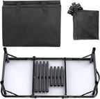 Folding Camping Table, 3 FT Folding Portable Camping Table, Outdoor&Indoor Picnic Table with 3 Adjustable Height Max 27.1",Lightweight Aluminum Camping Tables, Car Camping Essentials-Pure Black