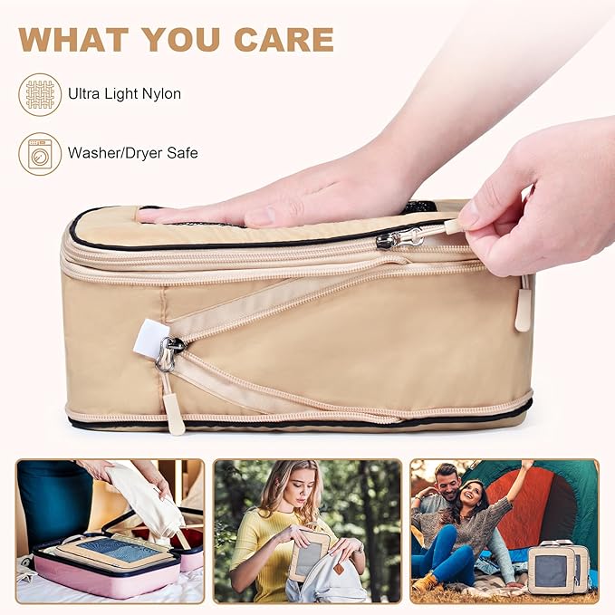 7 Set Compression Packing Cubes Packing Organizer for Travel,Travel Accessories for Carry on Luggage Suitcase Backpack Expandable Organizers