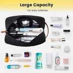 Vorspack Large Travel Toiletry Bag - Hanging Toiletry Bag for Men Water Resistant Canvas Shaving Bag with Large Capacity for Home Travel - Black