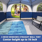 UNP Tents 6 Person Waterproof Windproof Easy Setup,Double Layer Family Camping Tent with 1 Mesh Door & 5 Large Mesh Windows -10'X9'X78in(H)