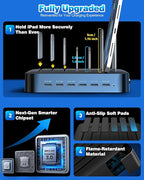 MSTJRY Charging Station for Multiple Devices : 6 Port USB Charger Stations - Family Multi-Device Organizer Charging Dock - Designed for iPhone iPad Android Cell Phone Tablet and Electronic, Black