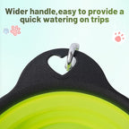 SLSON Dog Bowls Collapsible Pet Travel Feeder, 2Pack Integrated Molded Reinforced Rim Cat Water Dish Lightweight Foldable Food Dispenser for Pets Walking Parking Camping,Green and Blue,Small