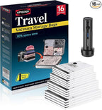 Combo 16 Pack Travel Vacuum Bags for Luggage with Portable Electric Pump,Vacuum Seal Bags for Clothing,Packing Cubes Compression,Cruise Ship and Travel Essentials