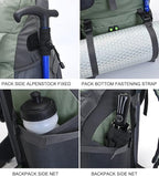 Bseash 50L Hiking Backpack, Water Resistant Lightweight Outdoor Sport Daypack Travel Bag for Camping Climbing Skiing Cycling (Light Blue - No Shoe Compartment)