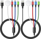 2Pack 5FT 4 in 1 for Apple Watch Charger iPhone Charger,Multi Charging Cable USB C Micro iWatch Charger Compatible with iWatch Ultra Series 10/9/8/7/6/SE/5/4/3,iPhone 16/15/14/13/12,Galaxy Android