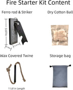 Survival Fire Starter Kit - Ferro Rod & Magnesium Fire Starter Compact Stove with Flint and Steel to Firestarter Fireplace Pit for Outdoor Camping Bushcraft Hiking Emergency Gadgets
