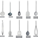 COOK WITH COLOR Silicone Cooking Utensils, Kitchen Utensil Set, Easy to Clean Silicone Kitchen Utensils, Cooking Utensils for Nonstick Cookware, Kitchen Gadgets Set, 10 Pieces, Grey Ombre