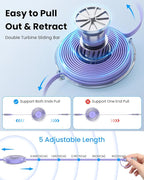 100W 6-in-1 Retractable Multi Charging Cable, USB C/Lightning/Micro Multi Charger Cord for iPhones, iPads, MacBook, Tablets, Galaxy, Note & More - 4Ft/1.2M 5A Fast Charging, Durable & Portable, Purple