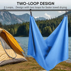 APEXUP Microfiber Travel Towel, Ultra Absorbent Quick Dry Towels, Lightweight Gym Sports Camping Towel for Workout, Yoga, Beach, Shower, Swimming (24" x12", Blue)