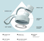 IDEUS Insulated Stainless Steel Water Bottle with 2 Leak-Proof Lids, Thermal Water Flask for Hiking Biking, 32oz, Light Blue