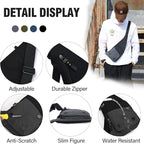 Peicees Sling Bag for Men Women Shoulder Bag Backpack Strap Pockets Chest Bag for Running Hiking Camping Exercise Outdoor