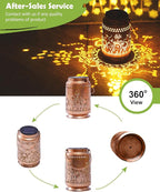 Nacome Elephant Solar Lanterns for Garden Decor: Waterproof Hanging Metal Decorations with LED Lights for Yard Lawn Porch Patio Landscape Pathway