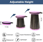 ALEVMOOM 2025 Upgraded XXL Collapsible Stool with Cushion 19.7",1000lbs Max Weight,Wider & Taller Pop Up Seat, Heavy Duty Portable Retractable Folding Chair or Travel Foot Rest for Camping & Outdoors