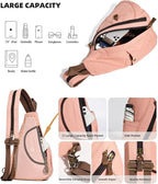 KL928 Canvas Sling Bag - Small Crossbody Backpack Shoulder Casual Daypack Rucksack for Men Women(Large Version)