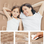 CALEN Queen Air Mattress with Electric Built in Pump, Luxury Double High Inflatable Mattress for Camping, Home&Guests, 18" Blow up Airbed- Fast Inflation/Deflation - 650lb MAX