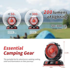 Camping LED Fan with Light, 40000mAh Rechargeable Battery Powered Outdoor Tent Fan with Light and Hook, 6 Speed, Personal USB Desk Fan for Camping, Fishing, Power Outage,Hurricane, Worksite