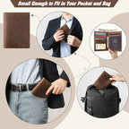 Genuine Leather Passport Holder, RFID Blocking Travel Wallet for Men & Women (Brown)