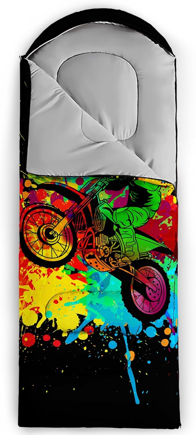 Axolotl Unicorn Sleeping Bag for Kids Boys Girls–Lightweight Warm Cold Weather Sleeping Bags,Waterproof Portable Sleeping Bag with Compression Sack for Camping Backpacking Outdoor Indoor