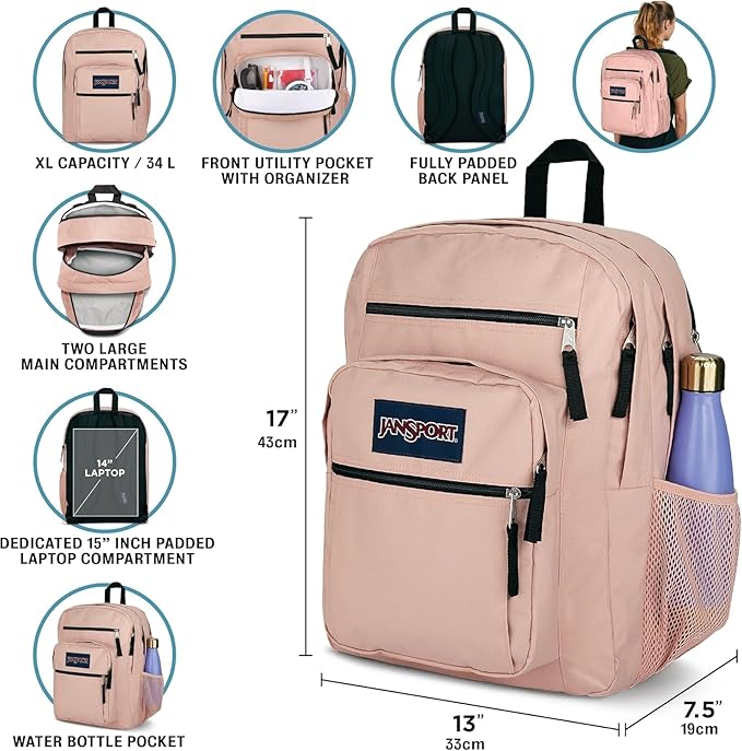 JanSport Laptop Backpack - Computer Bag with 2 Compartments, Ergonomic Shoulder Straps, 15” Laptop Sleeve, Haul Handle - Fluttering Fields