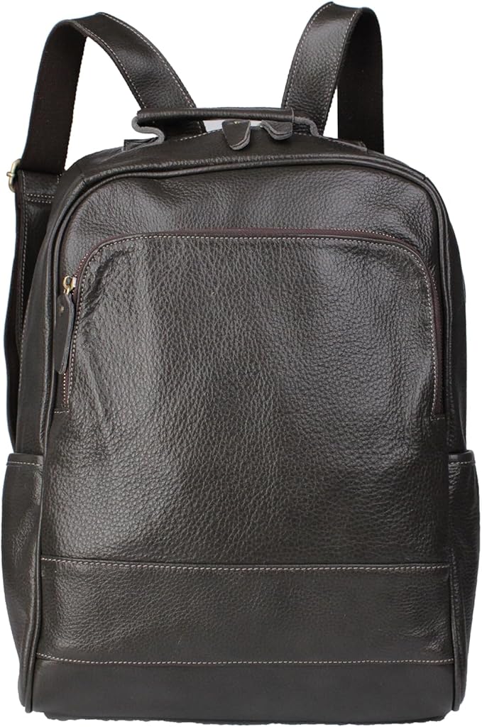 Full-Grain Leather Backpack for Men & Women, 16 Inch Laptop Bag Business Travel Backpack Minimalist Work Bag(8528- Gray)