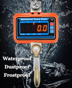 3000kg / 6600lbs Digital Crane Scale, Waterproof Industrial Scale with Remote, Rechargeable Hanging Scale Division 0.5kg with Shackle & Hook, Highly Visible LED Display