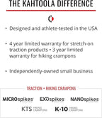 Kahtoola EXOspikes Footwear Traction for Winter Hiking & Running in Snow, Ice & Rocky Terrain